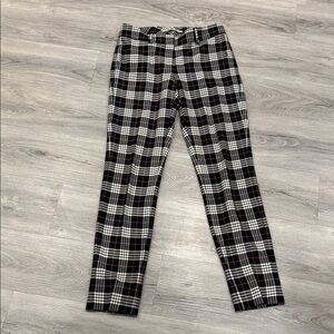 Raffaello Rossi Black and White Checkered Pants